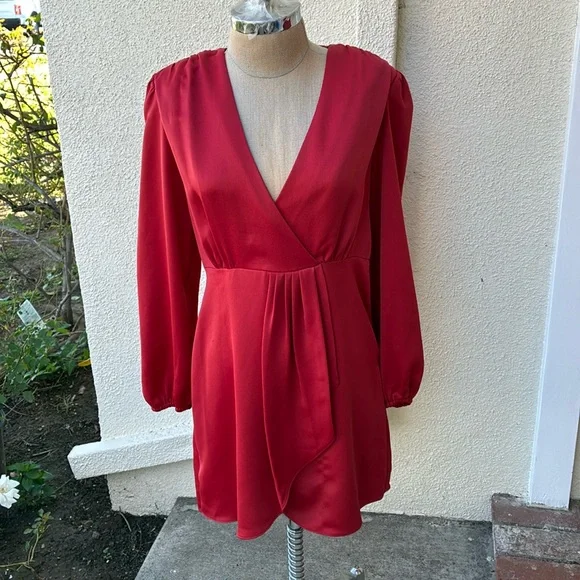 Sandro Paris Leana Wrap-Effect balloon sleeved mini dress from Neiman’s - Picture 2 of 16